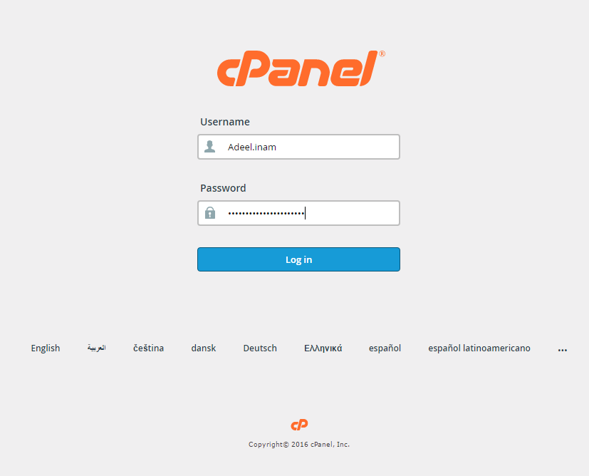login to cpanel for backup