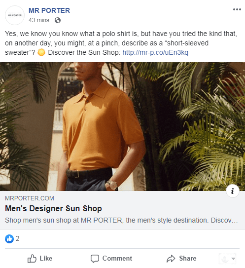 Mr Porter social media marketing