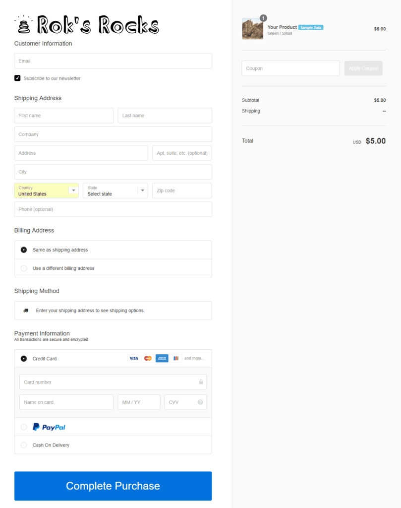 Simplify checkout form